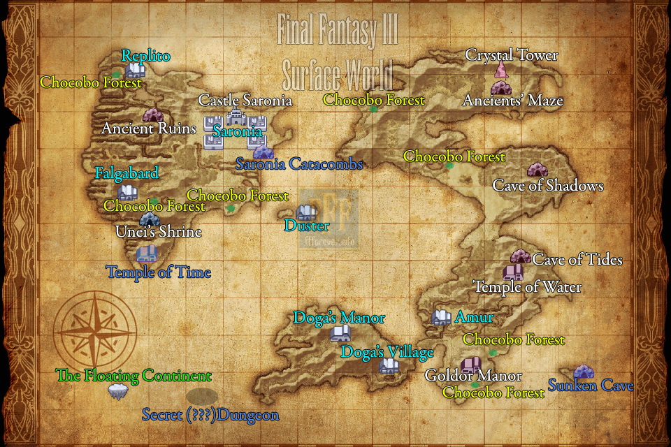 Final Fantasy Forever :: Final Fantasy III :: Карта мира.